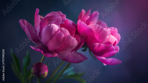 Exquisite Magenta Peonies: A Vibrant Display of Majestic Beauty and Delicate Elegance