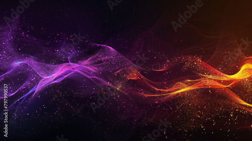 Vibrant Abstract Glow: A Purple-Orange Gradient Grainy Background with Dark Black Noise Texture for Design and Poster Creation photo