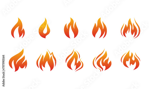 Gradient Fire icon Element Set