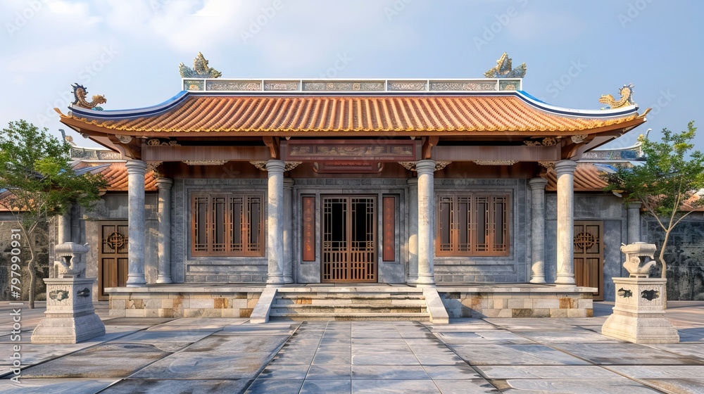 Fototapeta premium Ancient Style Tample Exterior ,Hindu Tample, Prayer hall