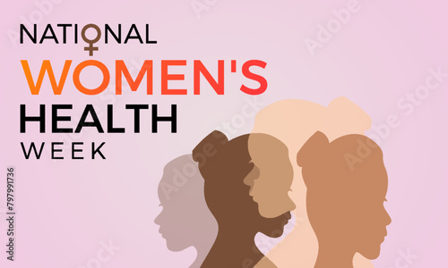 National Women's Health Week health awareness vector illustration. Disease prevention vector template for banner, card, background. © Rana