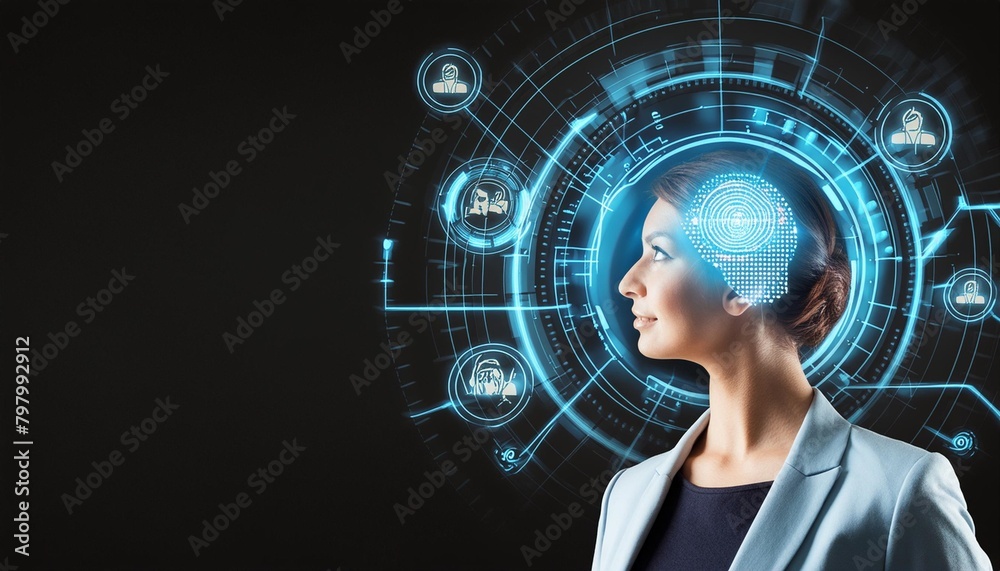 artificial intelligence hologram on a black background artificial intelligence hologram on a black background