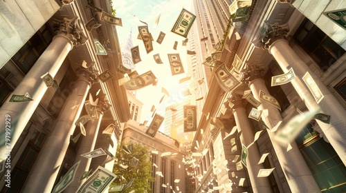 Scattered paper money