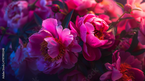 Beautiful Magenta Peonies  A Gorgeous Display of Vibrant Flowers Radiating Grace and Elegance
