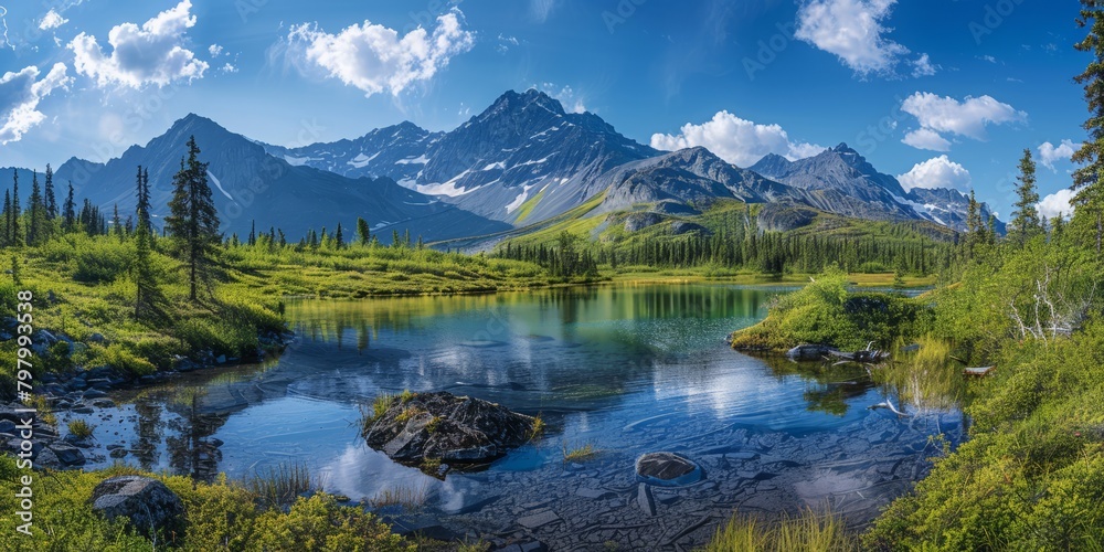 Breathtaking view in the mountains of Alaska Breathtaking view in the mountains of Alaska