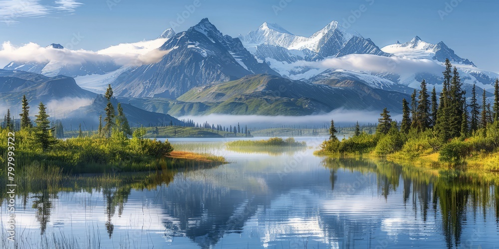 Breathtaking view in the mountains of Alaska Breathtaking view in the mountains of Alaska