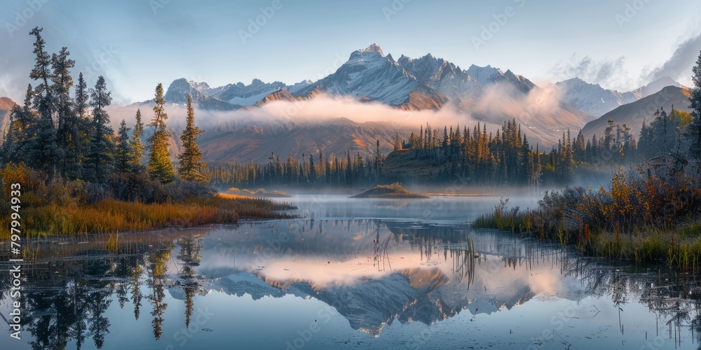 Fototapeta premium Breathtaking view in the mountains of Alaska
