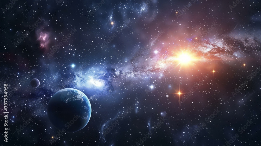b'Planets and stars in the vastness of space' Stock Illustration ...