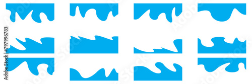 Set of abstract Border shape for website design. Collection of dividers shape templates. Divider shapes top and bottom for web page. Vector Illustration