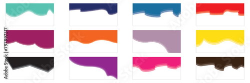 Website border, form of web page divider. Geometric and organic split header for graphic design template - app, banner, page, poster, menu. vector