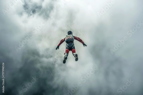 Free fall extreme action sky man skydiving recreation adventure.