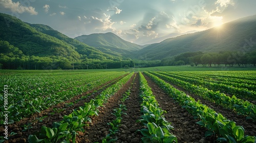 garden landscape in the mountains photo