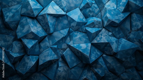 b'Blue 3D geometric shapes background'
