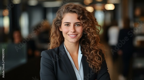 b portrait of a young businesswoman smiling 