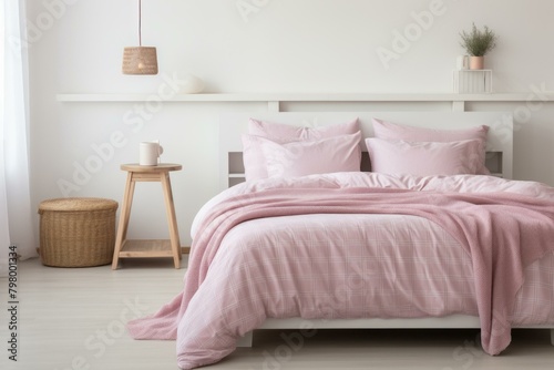 b'Simple and comfortable pink bedding makes your bedroom look great' © Adobe Contributor
