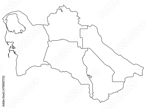 Outline of the map of Uzbekistan with regions