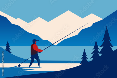 🎣 Dive into Winter Wonderland: Stunning Winter Fishing Vector Illustrations for Your Designs ❄️🐟