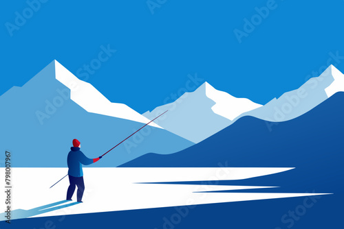 🎣 Dive into Winter Wonderland: Stunning Winter Fishing Vector Illustrations for Your Designs ❄️🐟