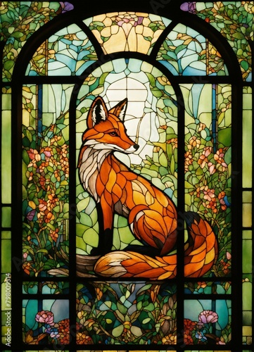 stained glass window in the church of st nicholas
