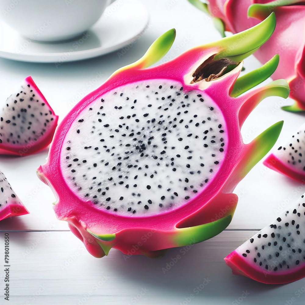 Dragon fruits isolated Ai generative. Dragon fruits isolated Ai generative.