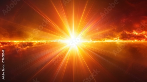 b'Bright orange shining light from the heavens' photo