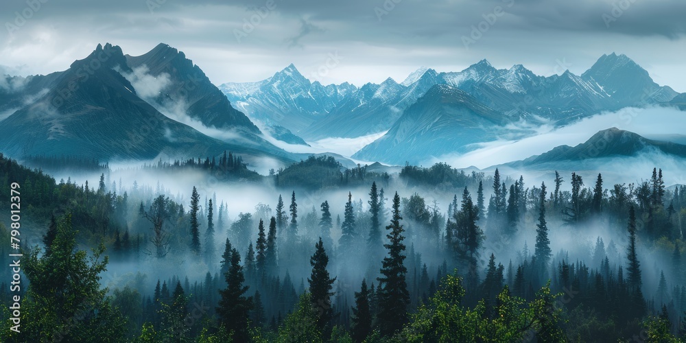 Breathtaking view in the mountains of Alaska Breathtaking view in the mountains of Alaska