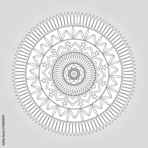 Simple Mandala Design For Coloring Book