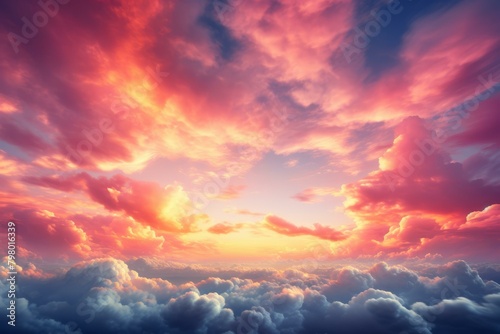 b'A Stunning Sunset Over a Sea of Clouds'