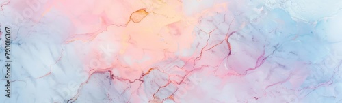 Pastel Dawn Marble Abstract. Serene Mornings Embellished with Gold.