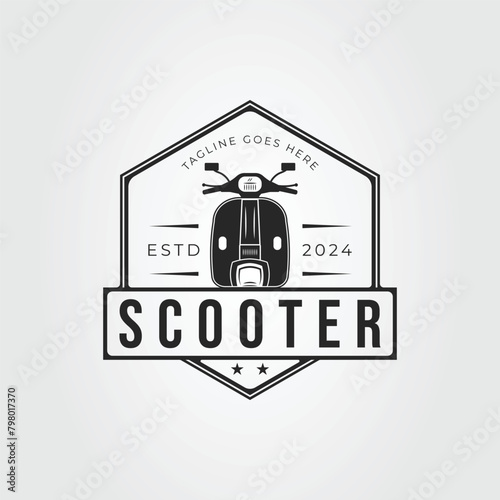 silhouette scooter motorcycle or moped logo vector illustration design