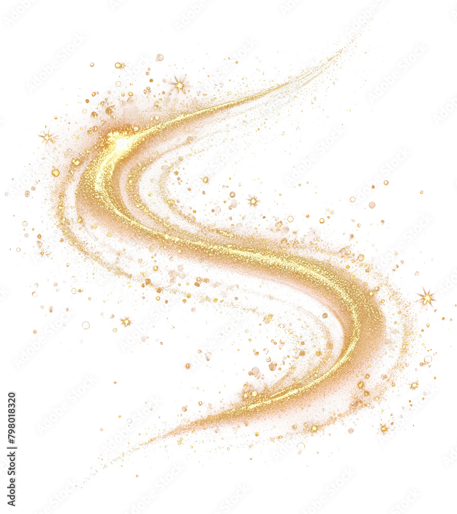 Gold glitter curve wave, golden shiny sparking line curves Gold glitter curve wave, golden shiny sparking line curves