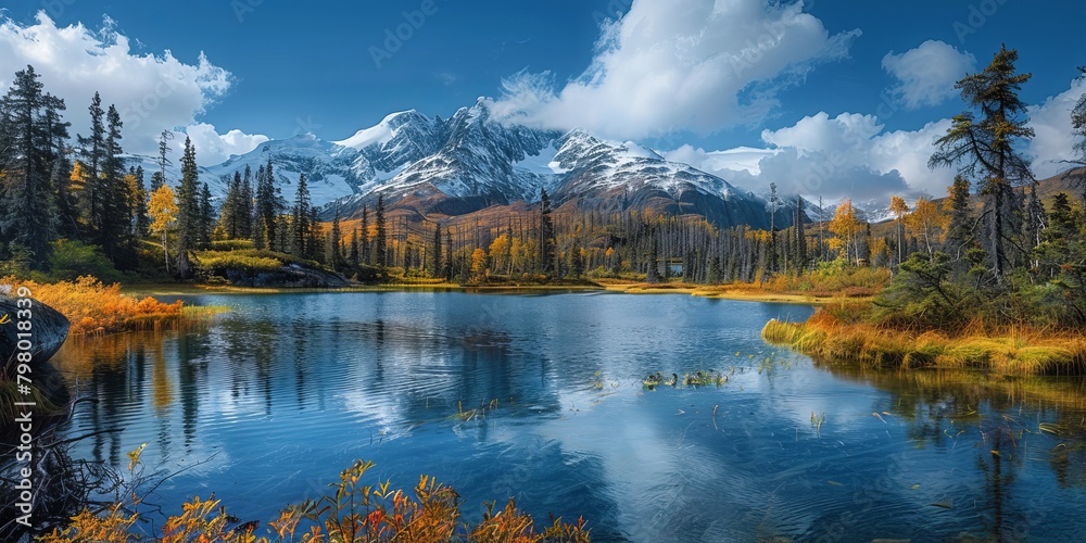 Naklejka premium Breathtaking view in the mountains of Alaska