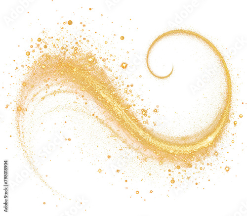Wallpaper Mural Gold glitter curve wave, golden shiny sparking line curves Torontodigital.ca