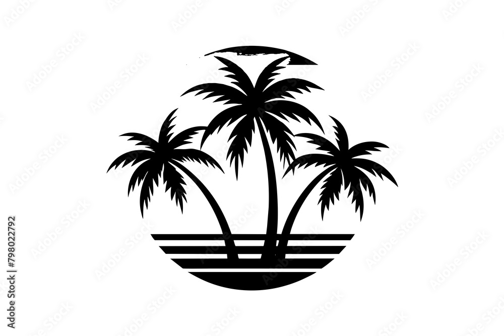 Craft a striking logo featuring a Hawaiian sunset, palm treesrant hues, set against a cleanMinimalist Vector Illustration Silhouetted Craft a striking logo featuring a Hawaiian sunset, palm treesrant hues, set against a cleanMinimalist Vector Illustration Silhouetted