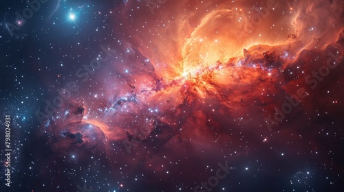 Beautiful galaxy view wallpaper, 3d illustration