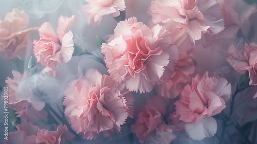 Capturing the beauty of pink carnation flowers in their natural state through photography