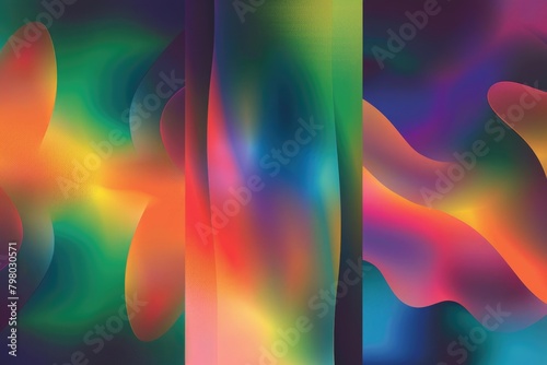 Colorful rainbow colored curtain, perfect for adding a pop of color to any room photo