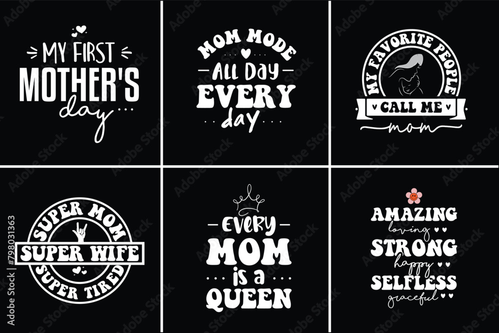 Mother's Bundle T shirt Design Mom Mum Mommy