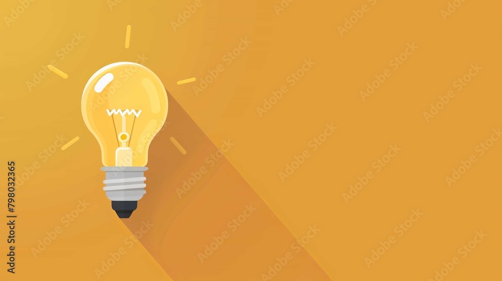 Glowing light bulb on a solid color background, ideas , creativity , copyspace Glowing light bulb on a solid color background, ideas , creativity , copyspace
