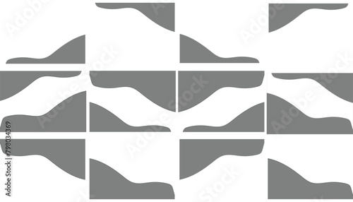 Header shape background for website design. Vector blue border for banner. Abstract divider for bottom or frame of template and web page.