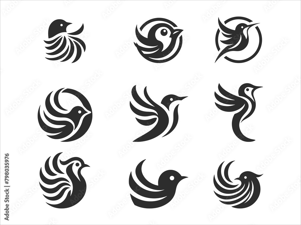 Obraz premium Bird logo icon vector concept.