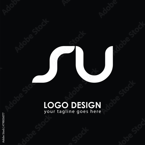 SU SU Logo Design, Creative Minimal Letter SU SU Monogram