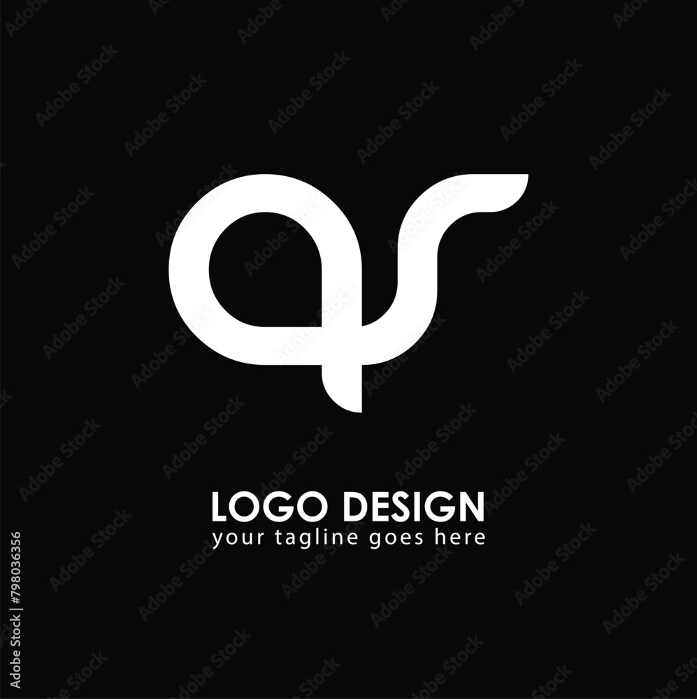 Fototapeta premium QS QS Logo Design, Creative Minimal Letter QS QS Monogram