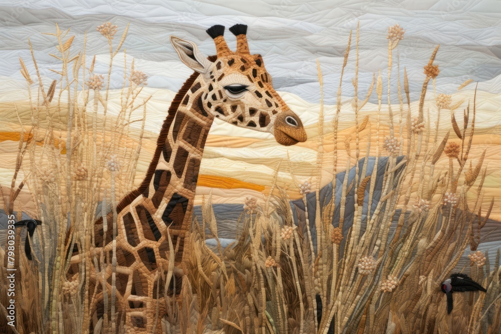 Obraz premium Giraffe in savanna wildlife animal mammal.