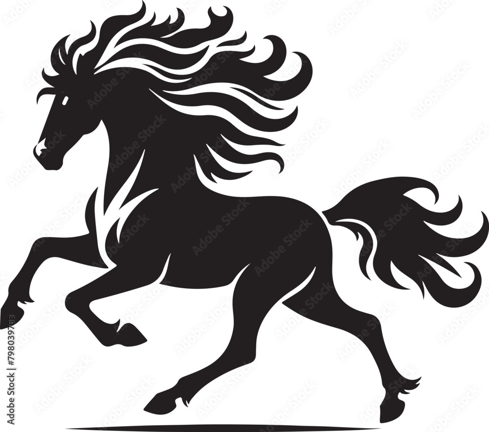 horse silhouette style vector illustration art white background