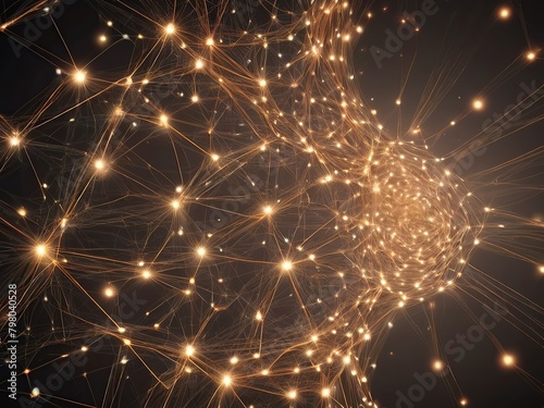 3d rendering of abstract technology digital background with glowing particles. Network connection structure.