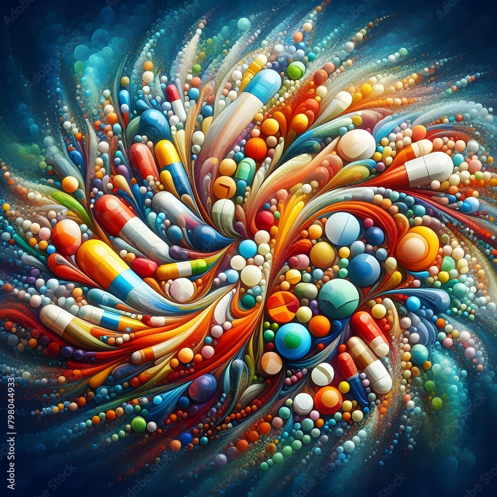 Fototapeta premium Vibrant Multicolored Pill Abstracts Captivating Images