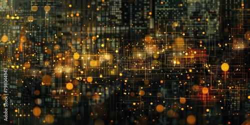 Soft and dreamy bokeh background accentuated by the enchanting presence of fireflies.