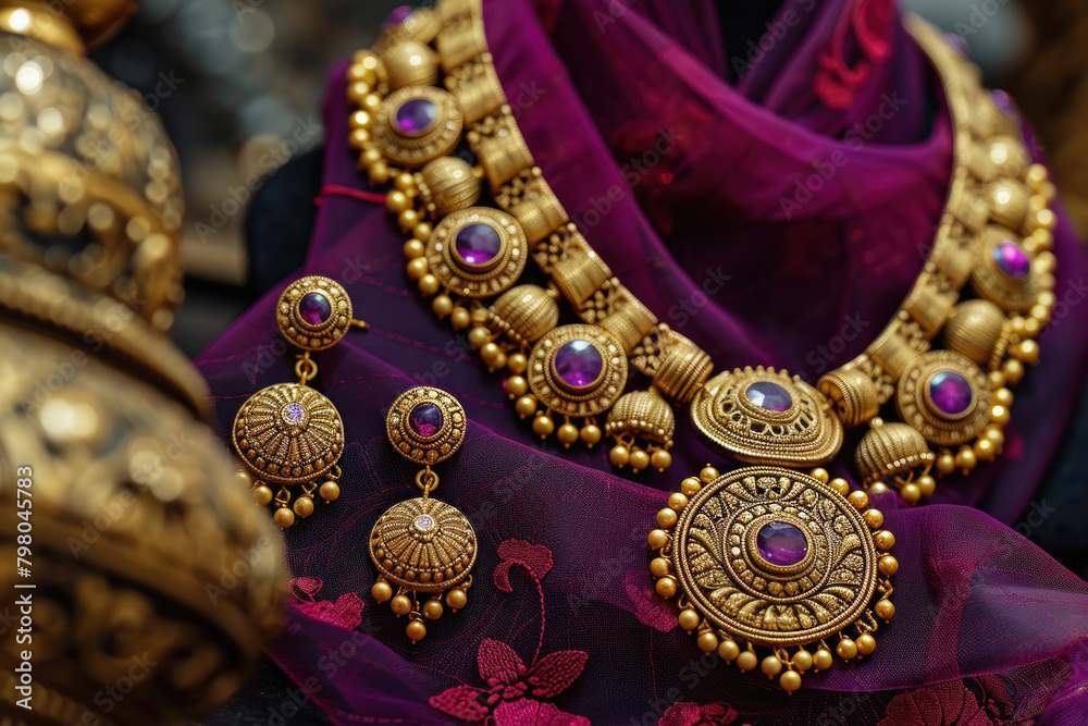 gold necklace and earring gold necklace and earring