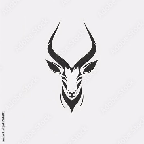 gazelle head vector logo template
